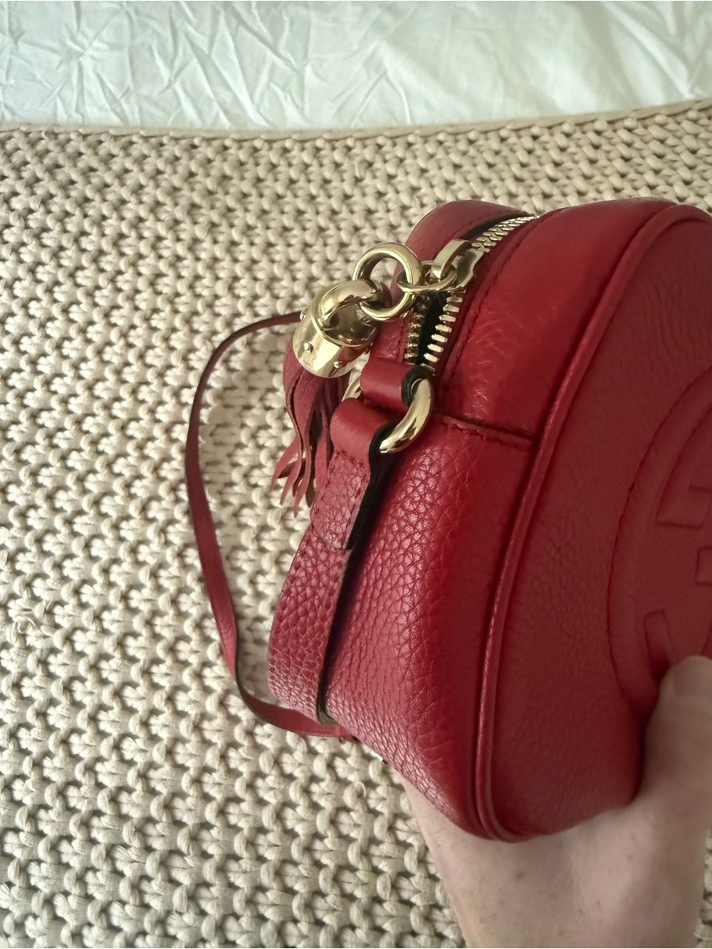 Gucci Red Leather Crossbody Bag with Tassel - Picture 8 of 10